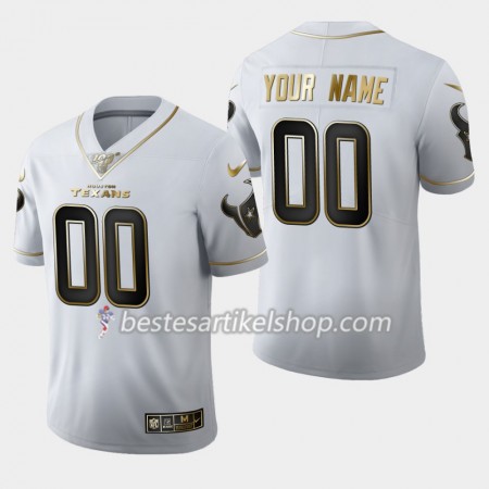 Herren Houston Texans Trikot Nike Weiß Golden Edition 100th - Personalisiert